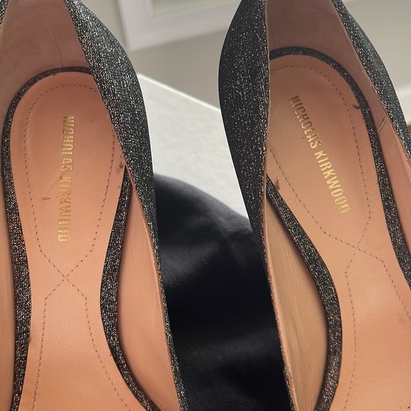 Nicholas Kirkwood silver sparkle heels sz 37.5 - Picture 7 of 10
